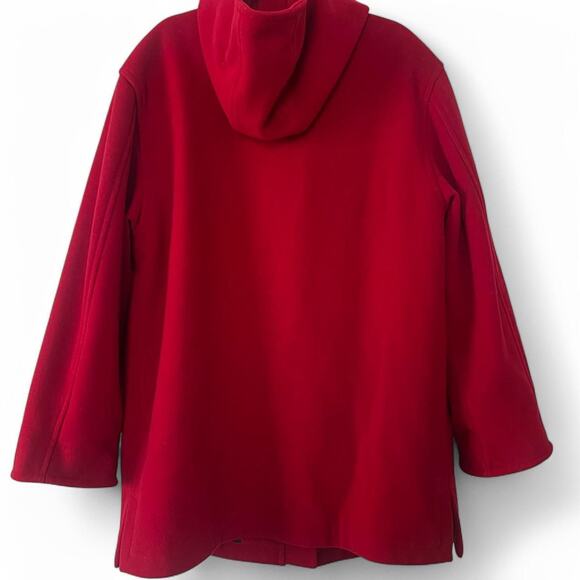 Vintage Women's100% Wool Red coat with Hood Size 1X - Picture 5 of 7